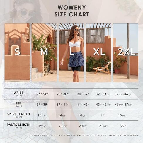 WOWENY Women's Swim Skirts Swimsuit High Waist Swimming Skorts with Shorts Bikini Bottoms with Pocket Bathing Suit Bottoms in Kuwait