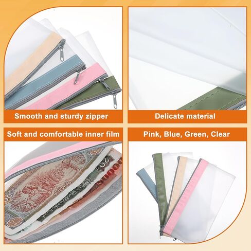 4 PCS حقائب المال مع Zipper Cash Marks Multi Money Pouch مجموعة 8.3 × 4.1 بوصة in Saudi Arabia
