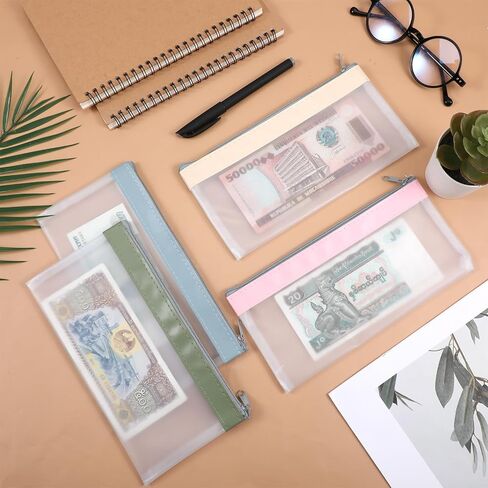 4 PCS حقائب المال مع Zipper Cash Marks Multi Money Pouch مجموعة 8.3 × 4.1 بوصة in Saudi Arabia