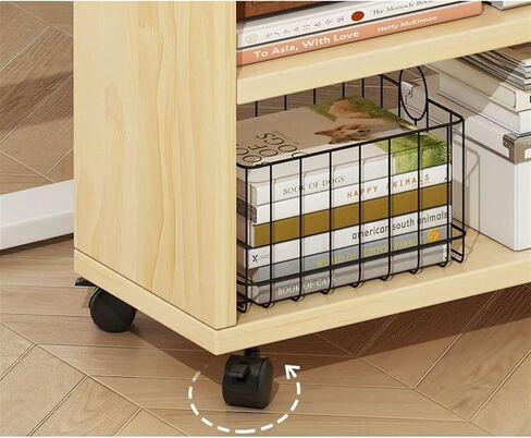 Mobile Filing Cabinet with Wheels Under The Office Table Storage Shelf, Storage Cart, Mobile Multi-Layer Bookcase with Wheel File Cabinet,One Color63Cm in Saudi Arabia