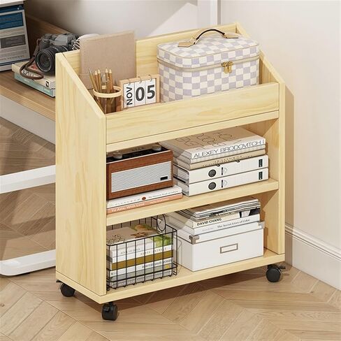 Mobile Filing Cabinet with Wheels Under The Office Table Storage Shelf, Storage Cart, Mobile Multi-Layer Bookcase with Wheel File Cabinet,One Color63Cm in Saudi Arabia