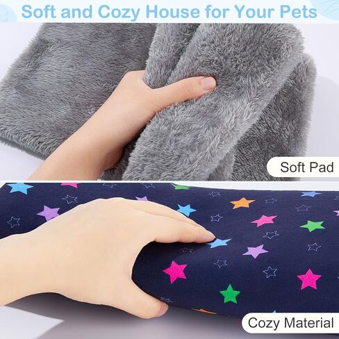 Glittme Guinea Pig Hideout with Curtain and Tunnel - Soft Bed with Cushion - Suitable for Guinea Pig, Hamster, Chinchilla, Bunny - Dark Green Flowers in Saudi Arabia