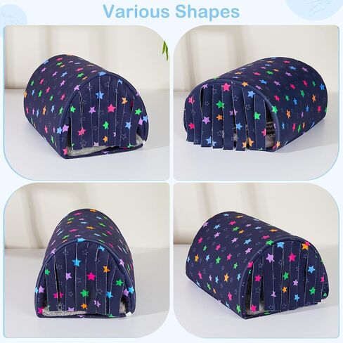 Glittme Guinea Pig Hideout with Curtain and Tunnel - Soft Bed with Cushion - Suitable for Guinea Pig, Hamster, Chinchilla, Bunny - Dark Green Flowers in Saudi Arabia