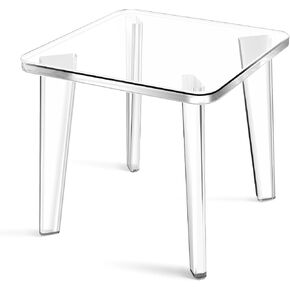 Acrylic Stool,Squre Shower Stools with Non-Slip,12 X 12 X 9.8 in Acrylic Plant Stand for Office Bathroom Living Room,Capacity 200 lbs in Saudi Arabia