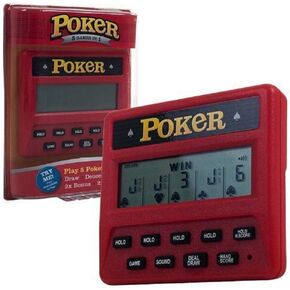 WWX Electronic Poker Video Game Casino Handheld Games Toys Battery Powered Kids Toy, Red in Saudi Arabia