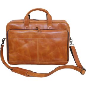 Full-Grain Leather Briefcase for Men & Women–17 Inch Laptop Bag with Computer Compartment Leather Office Satchel Bag in Saudi Arabia