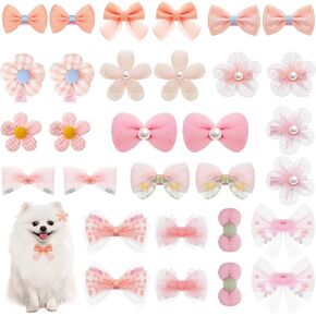 30pcs الكلاب أقواس مع مقاطع ، أقواس شعر الكلب الساحرة للكلاب الصغيرة ، جرو الوردي القوس جيرز الكمال فتاة (أنماط القوس المختلفة) in Kuwait