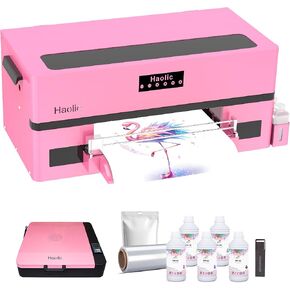DTF Pink Printer XP600 for T-Shirt Printing 13-inch Transfer Printing Machine with White Ink Circulation Full Bundle for Small Business (Printer+A3 Oven+Roll Film+6x1000ml Ink+Hot Melt Powder) in Saudi Arabia