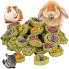 40PCS Timothy Hay Treats Bunny Rabbit Toys for Boredom, Handmade Guinea Pig Chew Treats Toys, Chinchilla Chews for Teeth Small Animals Hamster Rat Gerbil in Saudi Arabia
