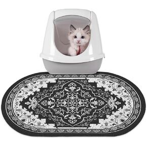 Pienbee Cat Sterter Mat ، 24 "× 15" سجادة حصيرة صندوق القمامة مع أسفل القاع غير المنقوش ، وسهل تنظيف مستلزمات القطط الأساسية للأرضية القاسية الداخلية ، الفاصوليا-الأخضر م in Kuwait
