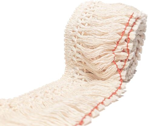 20 ياردة 6cm بعرض قطن من القطن الزخرفة ، بوهو خياطة شرابة الشريط الخيط الحرف لستارة الستار للملابس ملابس الزخرفة وسادة in Kuwait