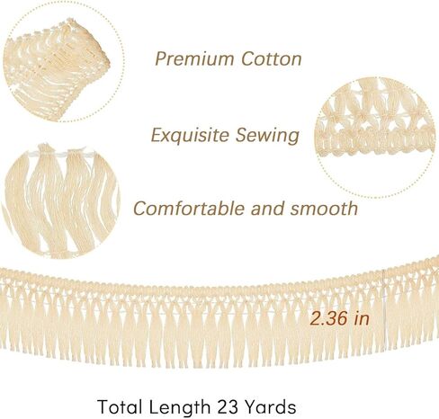 20 ياردة 6cm بعرض قطن من القطن الزخرفة ، بوهو خياطة شرابة الشريط الخيط الحرف لستارة الستار للملابس ملابس الزخرفة وسادة in Kuwait