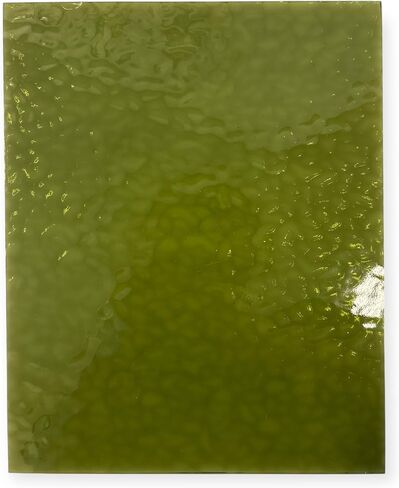 ورقة زجاجية ملطخة Wissmach وزجاج الفسيفساء: Medium Olive Green English Huffer (8 "x6" -1 sheet) | برعاية Binari Glass Studio in Kuwait