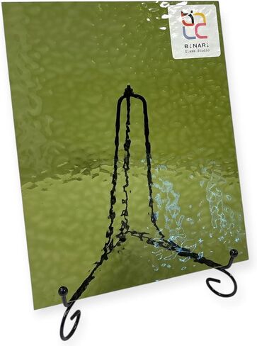 ورقة زجاجية ملطخة Wissmach وزجاج الفسيفساء: Medium Olive Green English Huffer (8 "x6" -1 sheet) | برعاية Binari Glass Studio in Kuwait