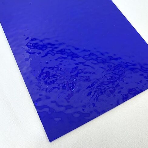 Wissmach Cobalt Blue English Muffle Stained Glass Sheets – Ripple Texture, 2 Pack | Handcrafted in USA | Curated by BiNARi Glass Studio (6 x 8 in (2 Pack)) in Saudi Arabia