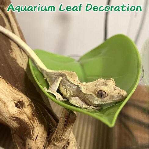 BNOSDM Crested Gecko Tank Accessories 3 Pcs Plastic Leaf Decorations with Suction Cup Gecko Climbing Toy Frog Habitat Platform Reptile Terrarium Decoration for Tree Frog Resting Spot in Saudi Arabia