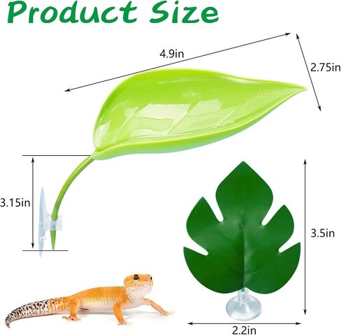 BNOSDM Crested Gecko Tank Accessories 3 Pcs Plastic Leaf Decorations with Suction Cup Gecko Climbing Toy Frog Habitat Platform Reptile Terrarium Decoration for Tree Frog Resting Spot in Saudi Arabia