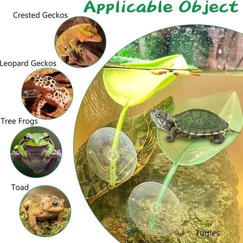 BNOSDM Crested Gecko Tank Accessories 3 Pcs Plastic Leaf Decorations with Suction Cup Gecko Climbing Toy Frog Habitat Platform Reptile Terrarium Decoration for Tree Frog Resting Spot in Saudi Arabia