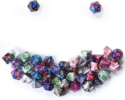 DND Dice,42-Piece Polyhedral Dice Set for D&D - Includes 6 Colorful Dice Bags & PU Leather Velvet Dice Tray - RPG MTG Dungeons and Dragons Table Games Accessories(Colour Mixing) in Saudi Arabia