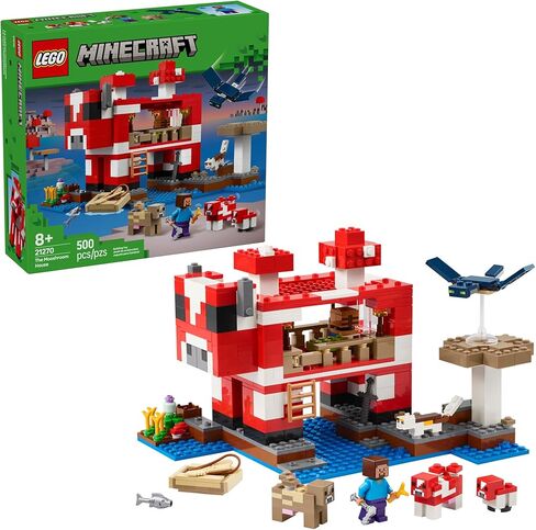 LEGO Minecraft The Mooshroom House Toy Figures and Playset - Building Minecraft Toy for Kids, Boys and Girls, Ages 8+ - with Steve and Other Figures for Pretend Play - Gift Idea for Birthdays - 21270 in Saudi Arabia