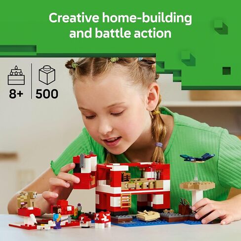 LEGO Minecraft The Mooshroom House Toy Figures and Playset - Building Minecraft Toy for Kids, Boys and Girls, Ages 8+ - with Steve and Other Figures for Pretend Play - Gift Idea for Birthdays - 21270 in Saudi Arabia