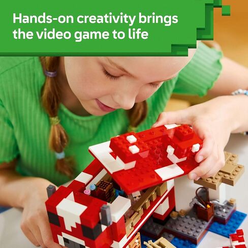 LEGO Minecraft The Mooshroom House Toy Figures and Playset - Building Minecraft Toy for Kids, Boys and Girls, Ages 8+ - with Steve and Other Figures for Pretend Play - Gift Idea for Birthdays - 21270 in Saudi Arabia