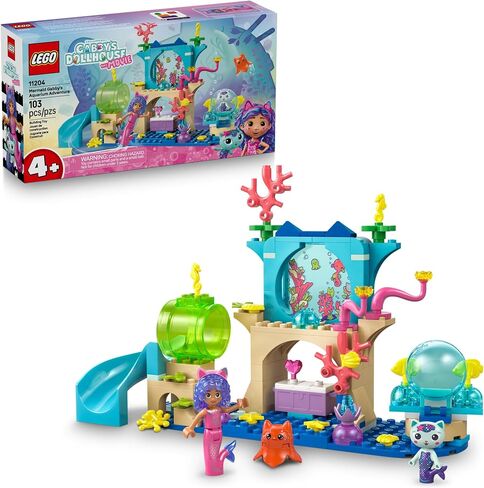 Lego Gabby’s Dollhouse Mermaid Gabby's Aquarium Adventure Building - Play Play & Learning Tho Toy For Girls & Boys ، Ages 4+ ، مع Gabby & Mercat Mini Dolls - فكرة هدية لأعياد الميلاد - 11204 in Saudi Arabia