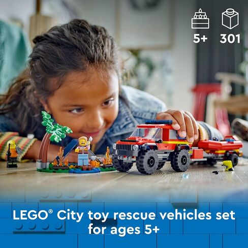 Lego City Fire 4x4 Fire Truck with Rescue Build Building Toy - Play Play Toy Preschool Toy For Boys & Girls ، Ages 5+ - Hights for Andies - 60412 in Saudi Arabia