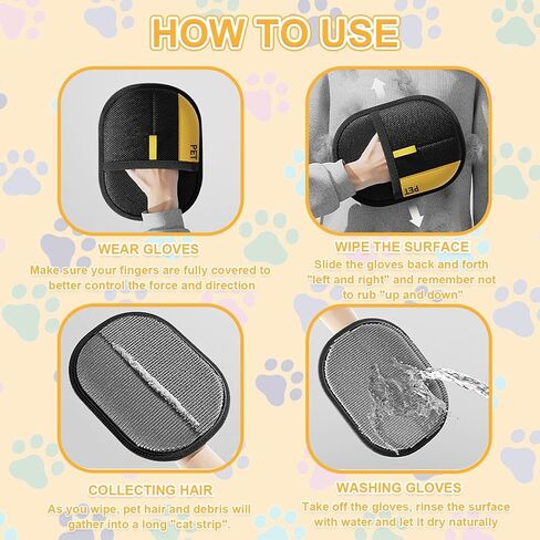 2pcs Magic Brush Hair Removal Glove للاستحمام والتحكم في السقوط ، فرشاة سحرية لحيوانات الأليفة القصيرة والطويلة ، نظيفة وسهلة معظم الأيدي in Kuwait