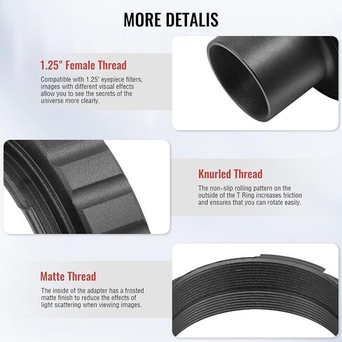 Alstar T-ring and M42 to 1.25" Telescope Adapter (T-Mount) for Ni kon SLR/DSLR Cameras in Kuwait