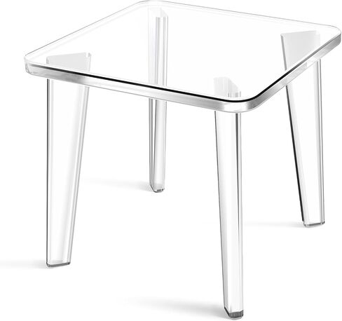 Acrylic Stool,Squre Shower Stools with Non-Slip,12 X 12 X 9.8 in Acrylic Plant Stand for Office Bathroom Living Room,Capacity 200 lbs in Saudi Arabia