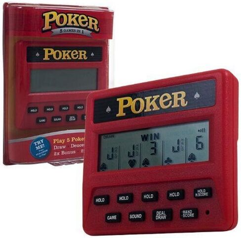 WWX Electronic Poker Video Game Casino Handheld Games Toys Battery Powered Kids Toy, Red in Saudi Arabia