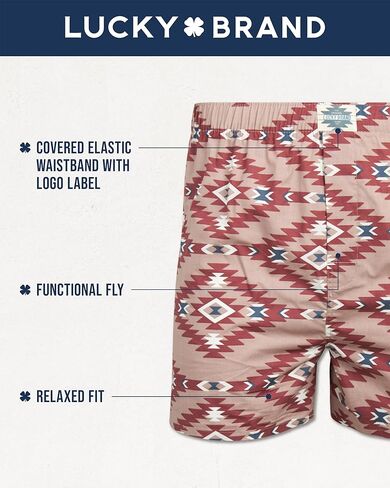 ملابس داخلية للرجال من Lucky Brand - بوكسر كلاسيكي منسوج مع ذباب عملي (6 عبوات) in Saudi Arabia