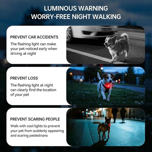 2 Pack LED Dog Collar Light, Rechargeable Dog Lights for Night Walking, 3 Modes, IP68 Waterproof Pet Walking Accessories in Saudi Arabia
