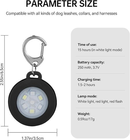 2 Pack LED Dog Collar Light, Rechargeable Dog Lights for Night Walking, 3 Modes, IP68 Waterproof Pet Walking Accessories in Saudi Arabia