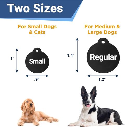 GoTags Stainless Steel Designer Pet ID Tags, Personalized Dog Tags and Cat Tags, up to 5 Lines of Custom Text, Mountain and Flower Design in Silver, Gold, Black, Blue and More (Round, Small) in Saudi Arabia