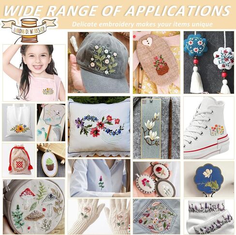 Water Soluble Stabilizer Embroidery Pattern - Flower Stick & Stitch Embroidery Paper Wash Away, Floral Frame Hand Sewing Embroider Patterns for Jean Bag T-Shirt (6 Sheets) in Saudi Arabia