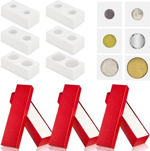 Teling 303 Pieces Coin Flips 3 Pcs 2 x 2 Inch Coin Storage Boxes 300 Pcs Cardboard Holders in 6 Sizes Collection Supplies for Collectors(Black) in Saudi Arabia