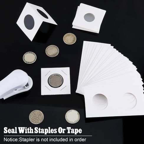 Teling 303 Pieces Coin Flips 3 Pcs 2 x 2 Inch Coin Storage Boxes 300 Pcs Cardboard Holders in 6 Sizes Collection Supplies for Collectors(Black) in Saudi Arabia