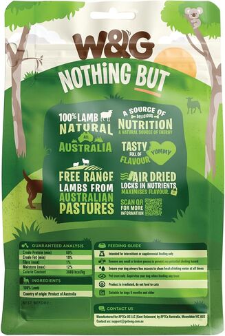 W&G Air Dried Lamb Liver, All Natural Dog Treats, Single Ingredient Chews, Alternative to Freeze Dried, Healthy Training Rewards, Easy to Break, 5oz in Saudi Arabia