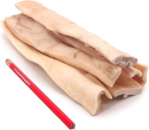 ValueBull Beef Cheek Slices, Long Lasting Dog Chews, Thick 9-10 Inch, 120 Count Bulk Pack - Long Lasting Dog Chews, Rich in Collagen, Single Ingredient, Cleans Teeth in Saudi Arabia