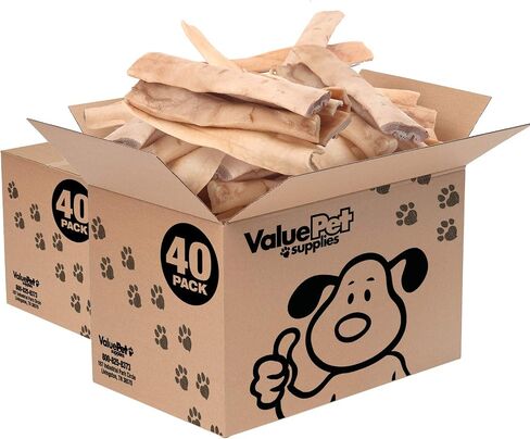 ValueBull Beef Cheek Slices, Long Lasting Dog Chews, Thick 9-10 Inch, 120 Count Bulk Pack - Long Lasting Dog Chews, Rich in Collagen, Single Ingredient, Cleans Teeth in Saudi Arabia