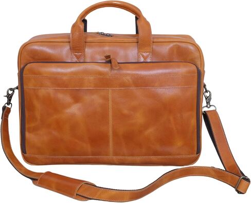 Full-Grain Leather Briefcase for Men & Women–17 Inch Laptop Bag with Computer Compartment Leather Office Satchel Bag in Saudi Arabia