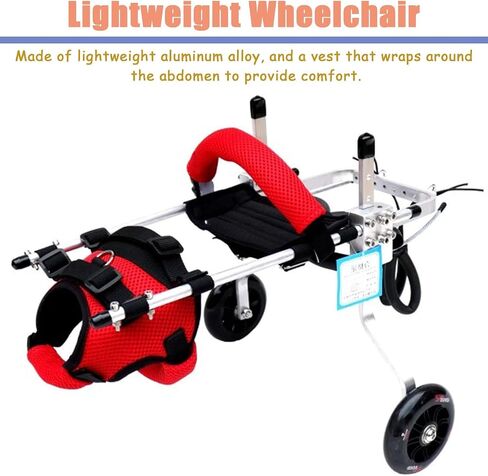 Dog Wheelchair Adjustable Cat for Indoor Cats, Pet Stroller Cart Paralyzed Back Legs, Lightweight Small Kitten Mobility Aids, Exercise Brace in Saudi Arabia