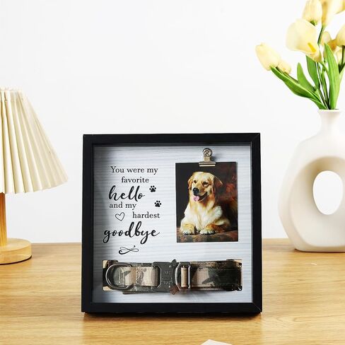 Pet Memorial Gifts for Dogs/Cats,Pet Loss Sympathy Gift Dog Memorial Gifts for Loss of Dog Remembrance Passing Away Gifts,Dustproof Pet Memorial Frame with Transparent Cover Dog Shadow Box Memorial in Saudi Arabia