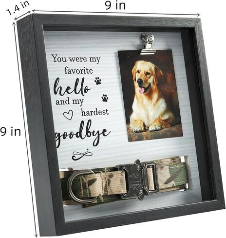 Pet Memorial Gifts for Dogs/Cats,Pet Loss Sympathy Gift Dog Memorial Gifts for Loss of Dog Remembrance Passing Away Gifts,Dustproof Pet Memorial Frame with Transparent Cover Dog Shadow Box Memorial in Saudi Arabia