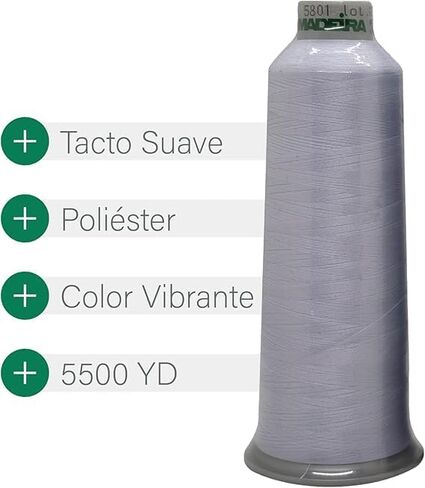 Madeira White Embroidery Thread 5500 Yards – Huge Spool Premium Polyester Thread for Machine Embroidery – Ideal for Commercial and Home Use, All-Purpose Sewing Cone 2-Pack in Saudi Arabia
