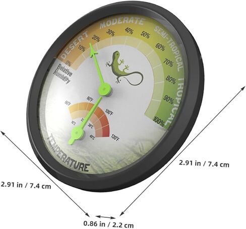 Reptile Terrarium Thermometer Hygrometer Accurate Temperature Humidity Measuring Device for Reptile Tanks Mini Mechanical Design No Battery Required for Vivariums in Saudi Arabia