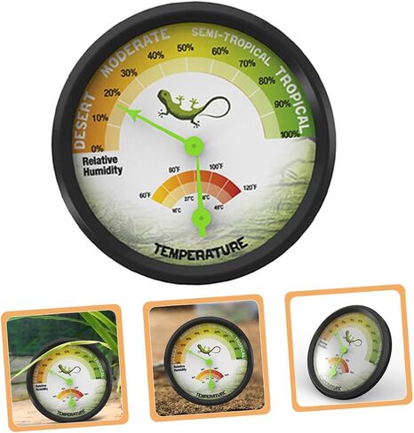 Reptile Terrarium Thermometer Hygrometer Accurate Temperature Humidity Measuring Device for Reptile Tanks Mini Mechanical Design No Battery Required for Vivariums in Saudi Arabia