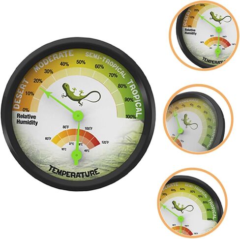 Reptile Terrarium Thermometer Hygrometer Accurate Temperature Humidity Measuring Device for Reptile Tanks Mini Mechanical Design No Battery Required for Vivariums in Saudi Arabia